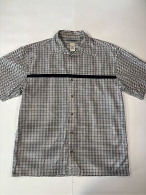 U.S. Expedition Men’s Large Button Up Black/Cream Plaid